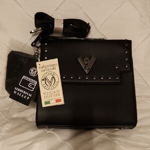 Valentino Orlandi Black Studded Vegan Leather Bag